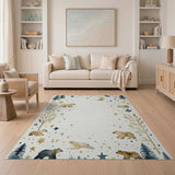 Starry Polar Bears Night Area Rug