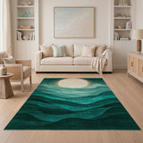 Teal Layered Sun Mountain Rug