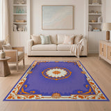 Traditional Persian Royal Purple Persian Medallion Area Rug