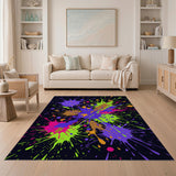 Neon Paint Splatter Area Rug