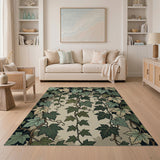 Green Lush Green Ivy Vine Area Rug