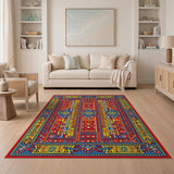 Vibrant Multi-Color Geometric Tribal Multi-color and Patterns Area Rug