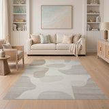 Beige and Neutral Abstract Area Beige Organic Abstract Area Rug
