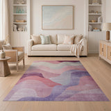 Blush Wave Abstract Area Rug