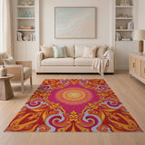 Vibrant Sun Mandala Area Rug