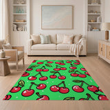 Multi-color and Patterns Fruit Pattern Vibrant Cherry Fruit Pattern Area Rug