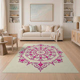 Elegant Pink Mandala Area Rug