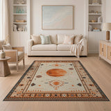 Southwestern Orange Sunburst Area Rug