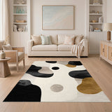 Organic Abstract Beige and Black Area Rug