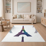 Rainbow Eiffel Tower Area Rug