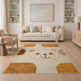 Adorable Cartoon Bear Face Area Rug