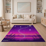 Purple Cosmic Star Trail Area Rug