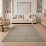 Beige and Neutral Beige Plaid Geometric Area Rug