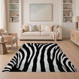 Bold Black and White Bold Black White Zebra Stripe Area Rug