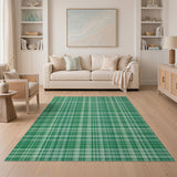 Classic Green Plaid Gingham Area Rug