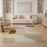 Abstract Area Organic Abstract Beige Neutral Area Rug