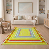 Vibrant Multi-Color Concentric Frames Area Rug