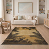 Palm Silhouette Tan Woven Area Rug