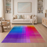 Multi-color and Patterns Geometric Modern Vibrant Multi-Color Geometric Stripe Rug