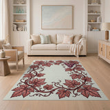 Purple Grape Vine Border Area Rug