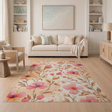 Peony Pink Blush Pink Peony Floral Area Rug