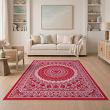 Ornate Red Mandala Persian Rug