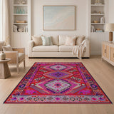 Heritage Tribal Vibrant Red Tribal Geometric Area Rug