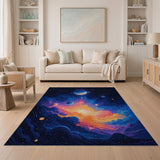 Vibrant Cosmic Nebula Area Rug