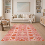 Geometric Modern Pink Geometric Modern Area Rug