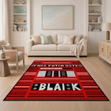 Bold Red Black Southwestern Geometric Rug