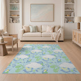Whimsical Cloud Swirl Abstract Area Rug