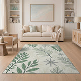 Lush Green Leaves Botanical Area Rug