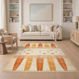 Orange Surfboard Starfish Beach Area Rug