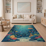 Whimsical Coral Reef Underwater Area Rug
