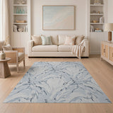 Grey Fluid Abstract Area Rug