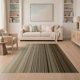 Gradient Vertical Stripe Brown Tan Area Rug