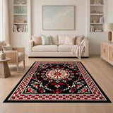 Red Medallion Traditional Persian Area Rug