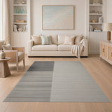Grey Geometric Woven Area Rug