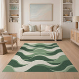Green Abstract Area Green Wavy Abstract Area Rug