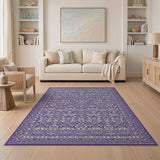 Purple Grey Geometric Diamond Area Rug