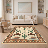 Southwestern Longhorn Skull Cowboy Hat Area Rug
