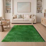Lush Green Faux Turf Shag Area Rug