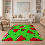 Vibrant Watermelon Slice Fruit Pattern Area Rug