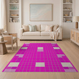 Geometric Modern Vibrant Pink Geometric Area Rug