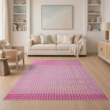 Geometric Modern Vibrant Pink Polka Dot Area Rug