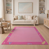 Pink Shag Alphabet Rug for Girls - Fun Kids Play Mat