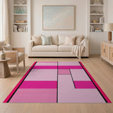 Pink Vibrant Pink Geometric Area Rug