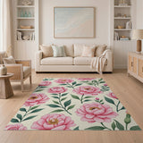 Blush Pink Peony Floral No. 4 Area Rug
