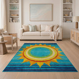 Radiant Sunburst Multi-Color Southwestern Rug