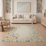 Peach Blossom Vine Beige Area Rug